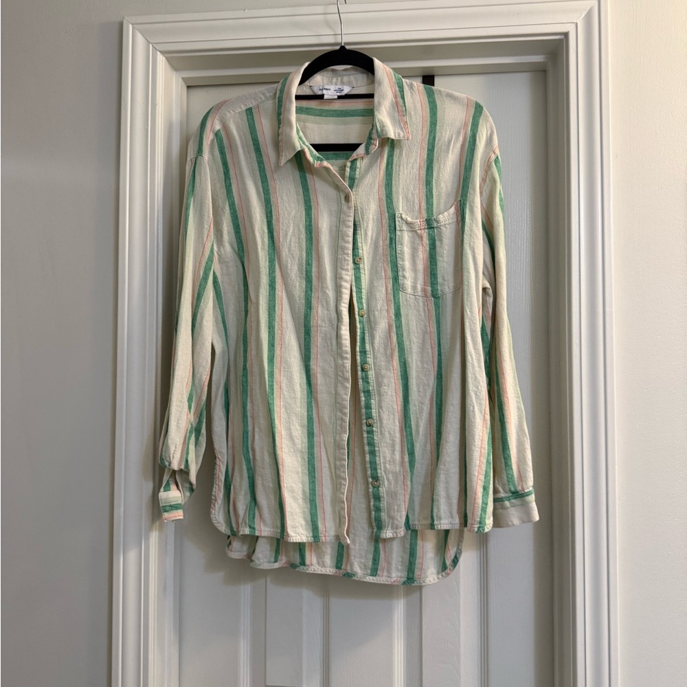 Matching Set - old navy linen striped shirt and shorts